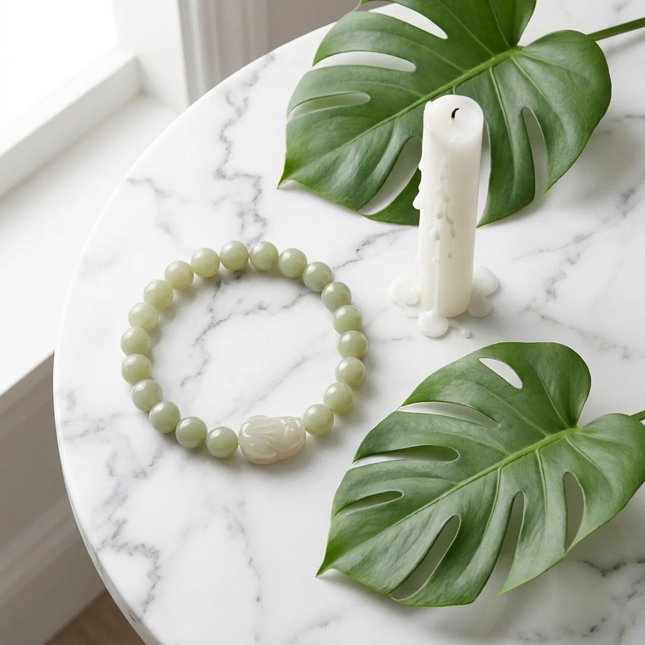 Natural Hetian Jade Pixiu Bracelet