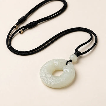 Natural Hetian Jade Pixiu Pendant Necklace