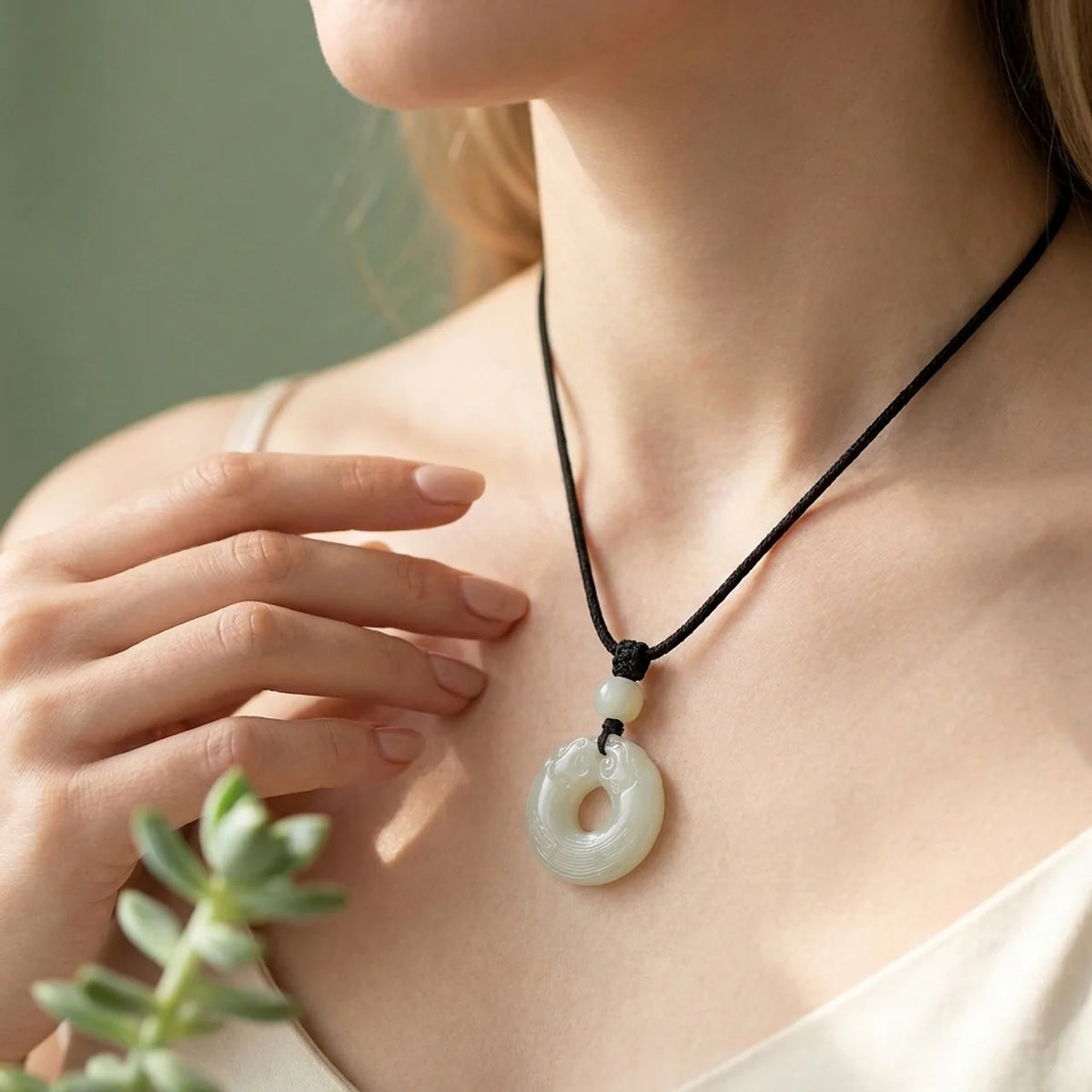 Natural Hetian Jade Pixiu Pendant Necklace