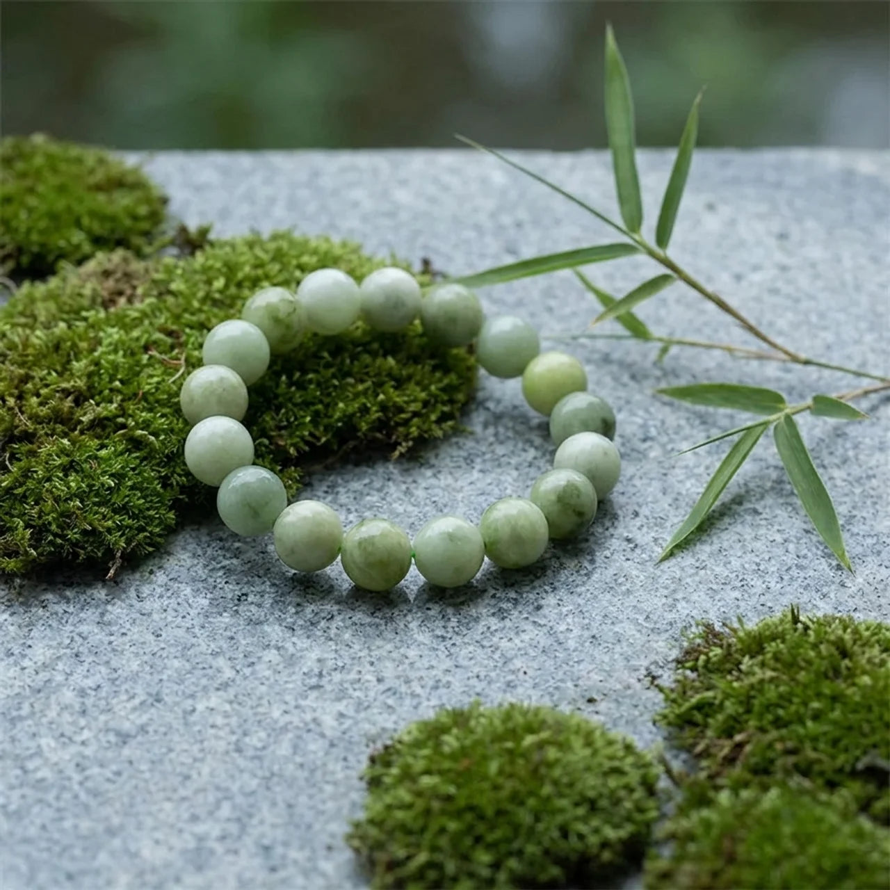 Natural Jade Beaded Bracelet