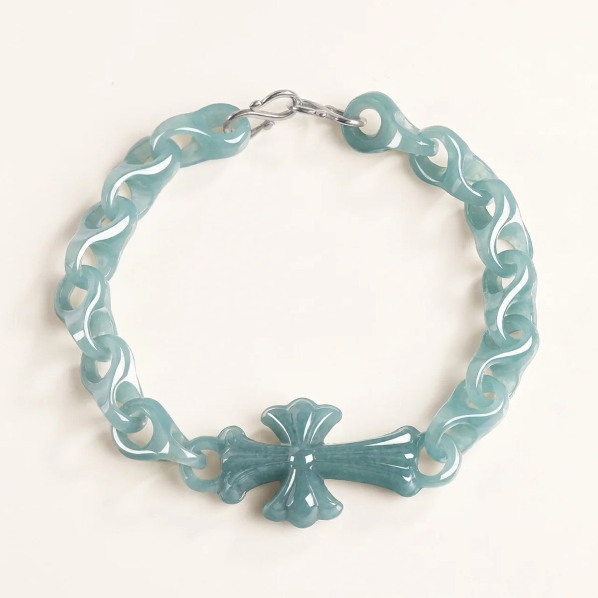 Natural Jade Cross Linked Bracelet