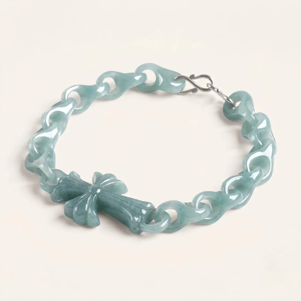 Natural Jade Cross Linked Bracelet