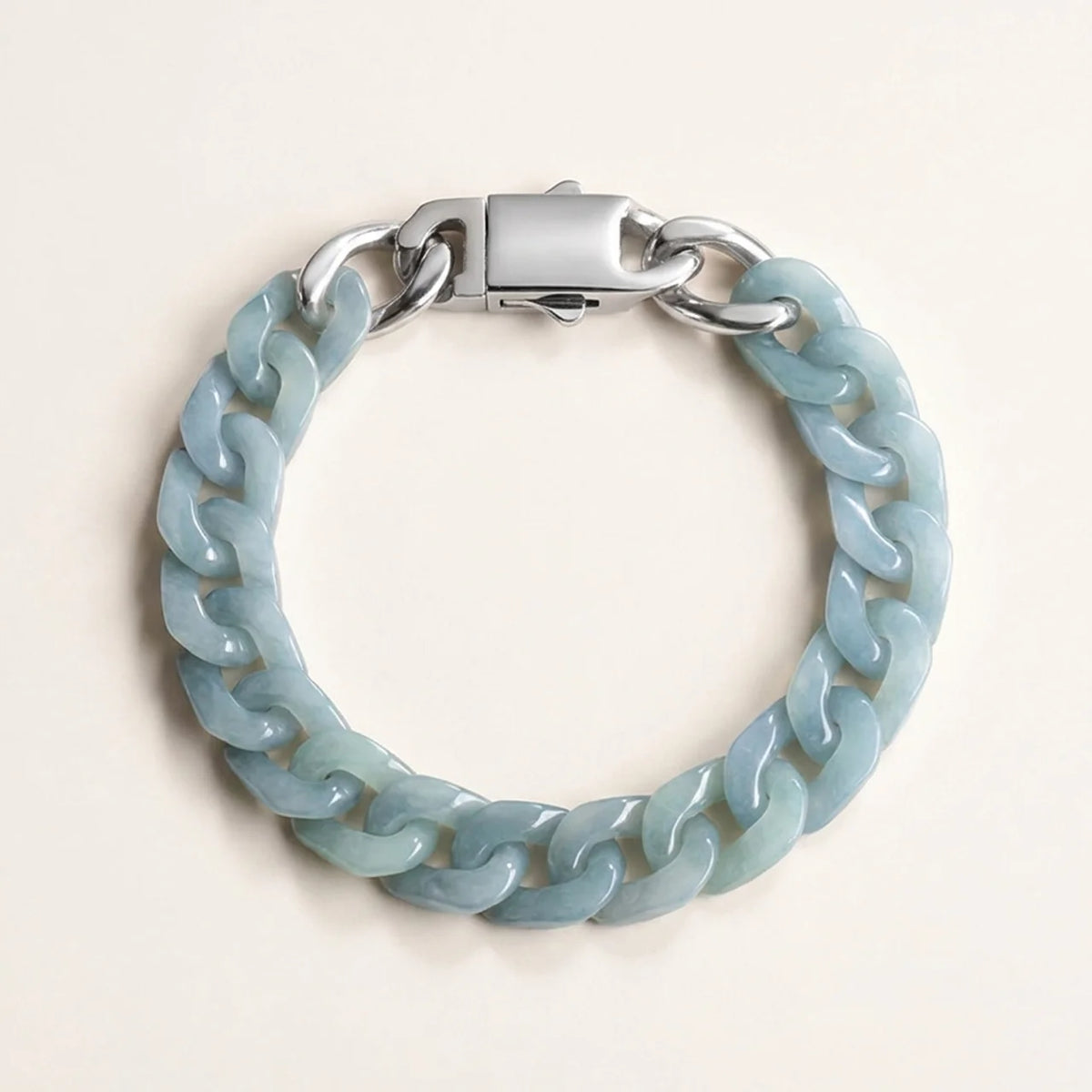 Natural Jade Cuban Link Bracele