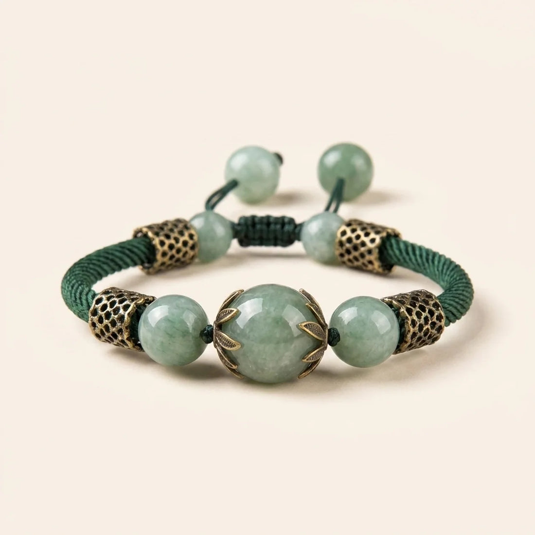 Natural Jade Green Rope Bracelet