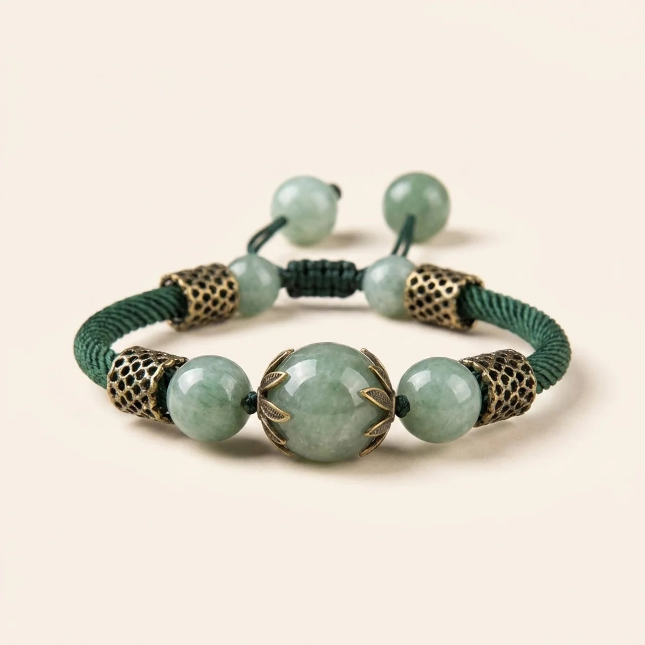 Natural Jade Green Rope Bracelet