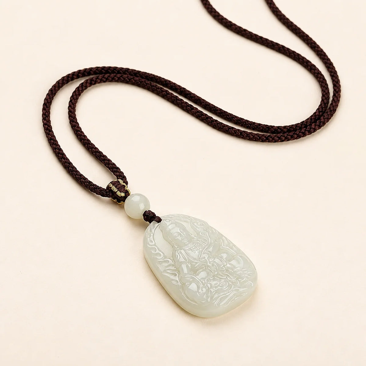 Natural Jade Guardian Buddha Pendant Necklace