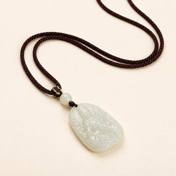 Natural Jade Guardian Buddha Pendant Necklace