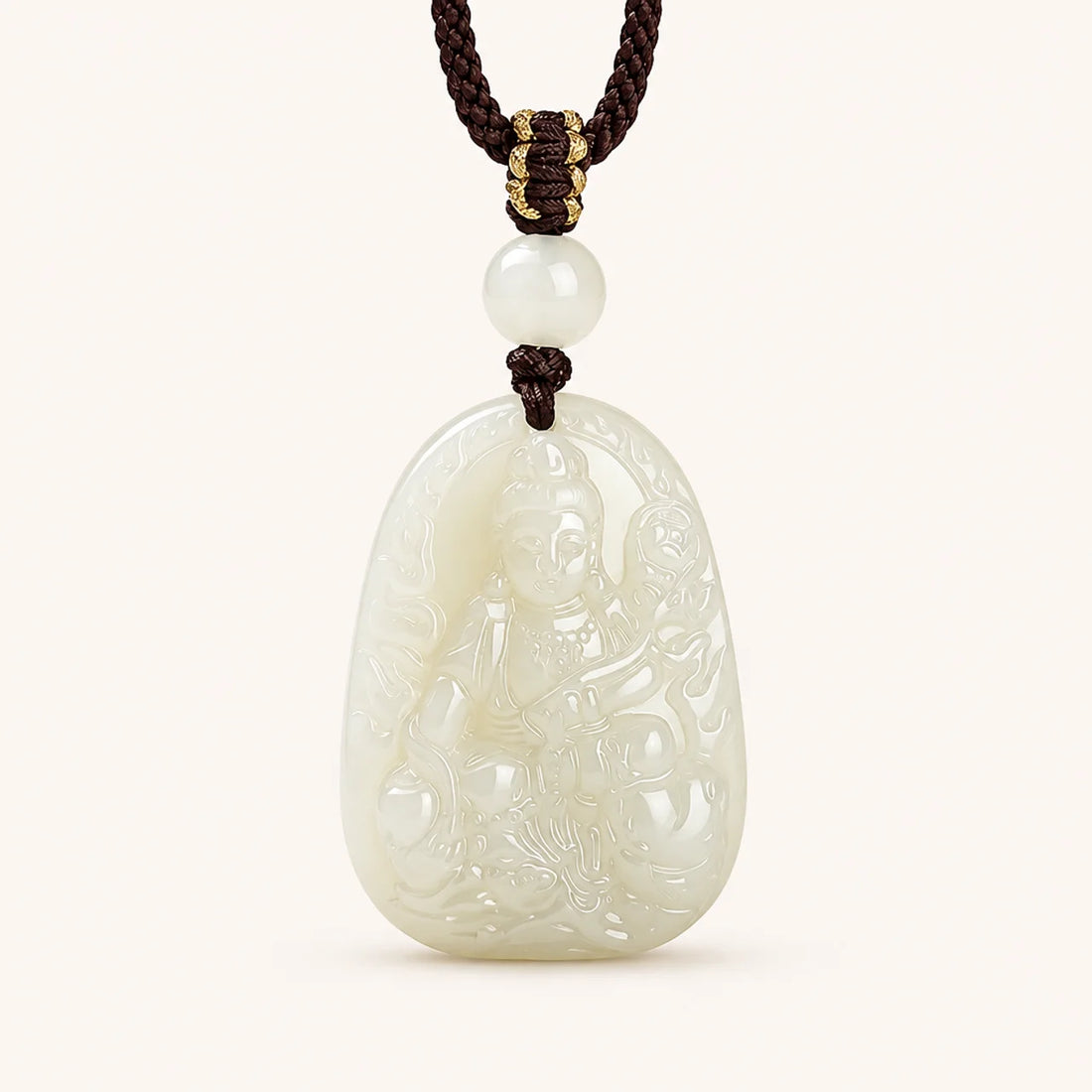 Natural Jade Guardian Buddha Pendant Necklace