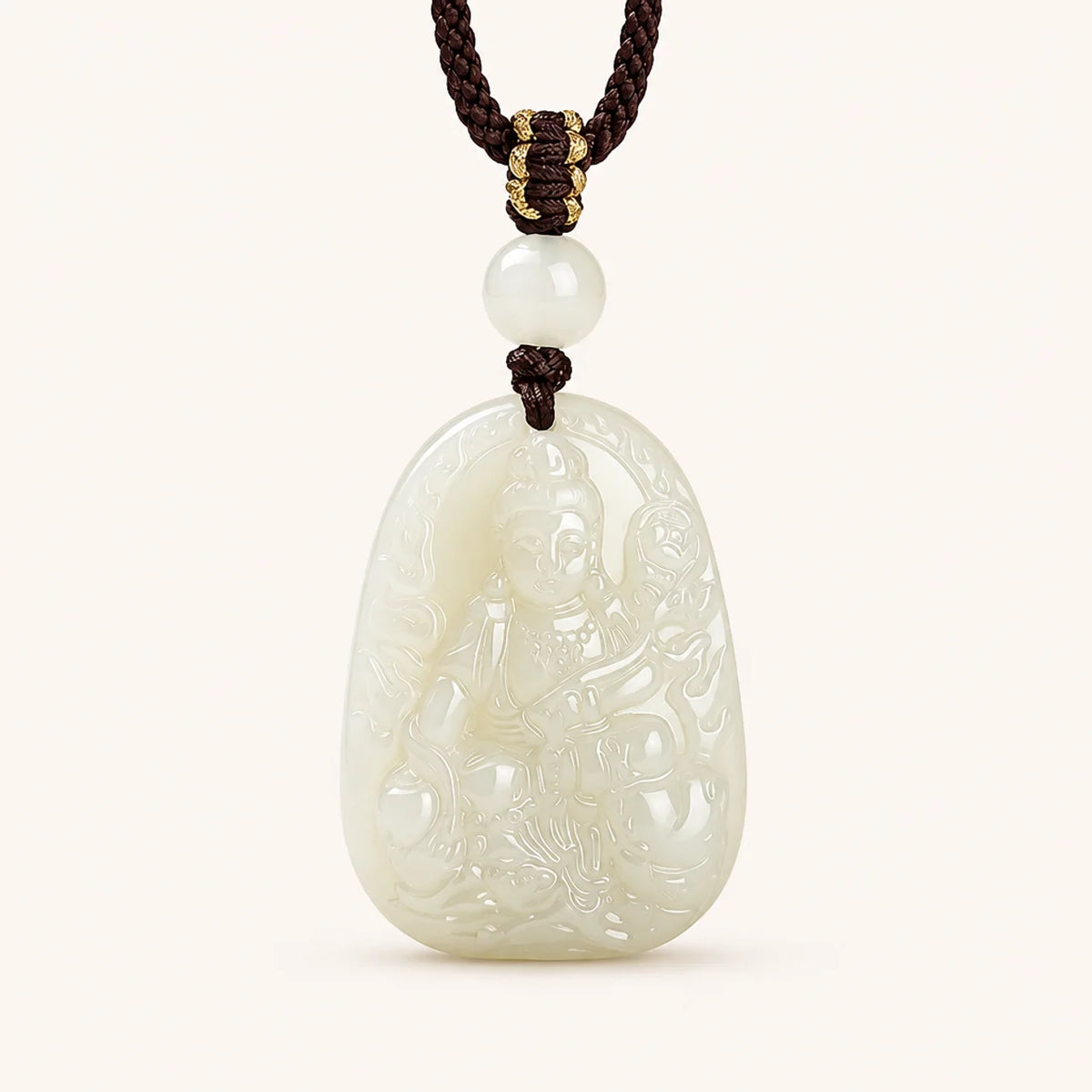 Natural Jade Guardian Buddha Pendant Necklace