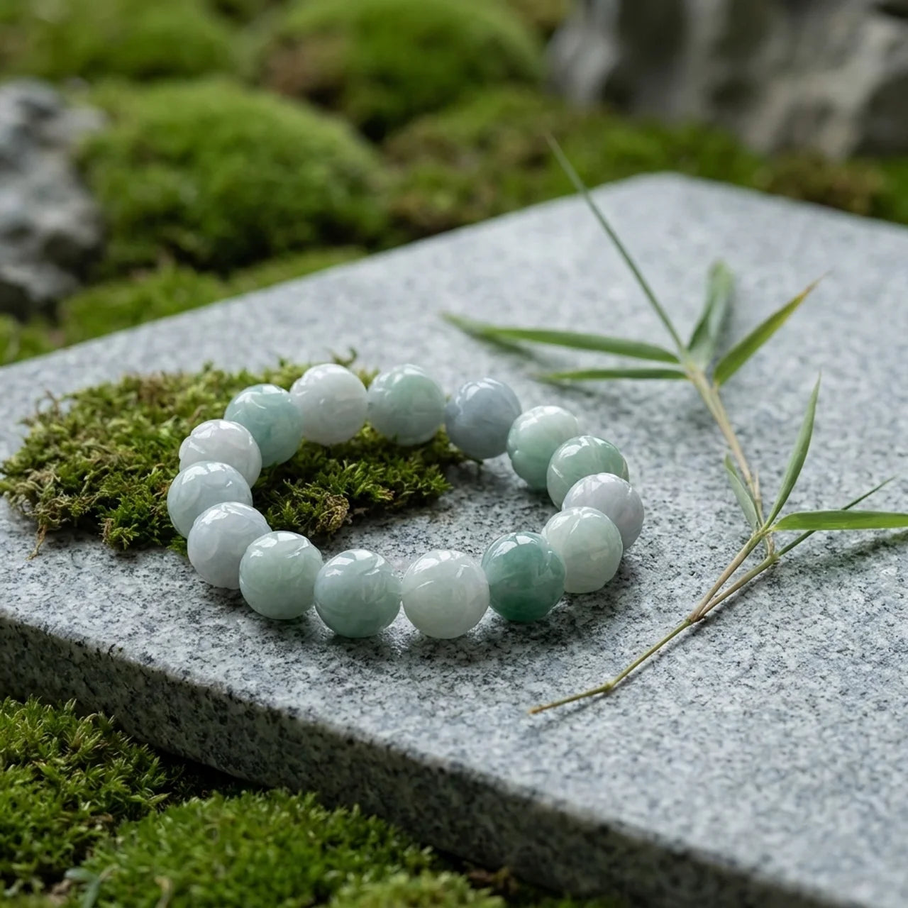 Natural Jade Lotus Carved Bracelet