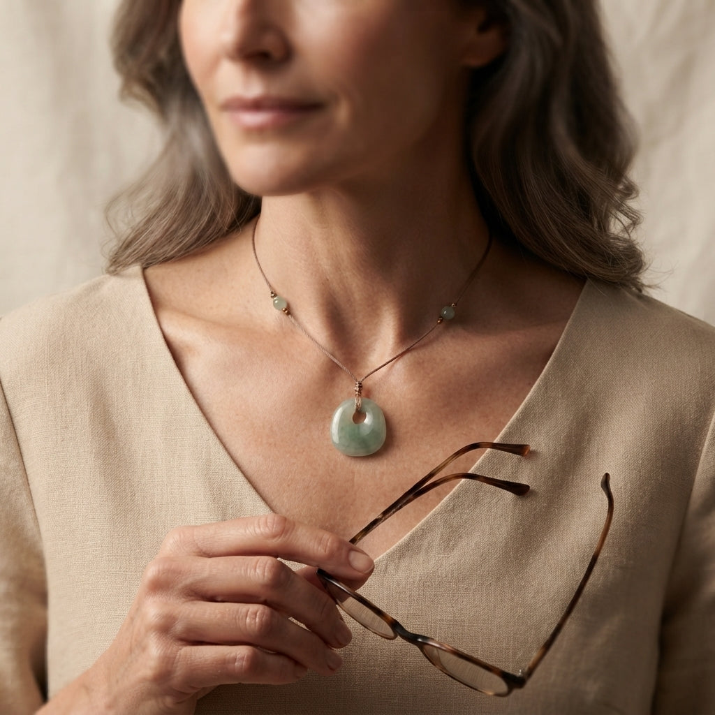 Natural Jade Luck Pendant Necklace
