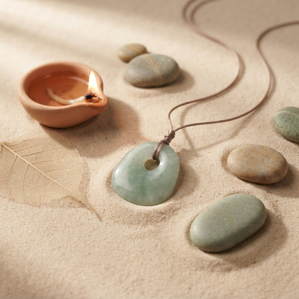 Natural Jade Luck Pendant Necklace