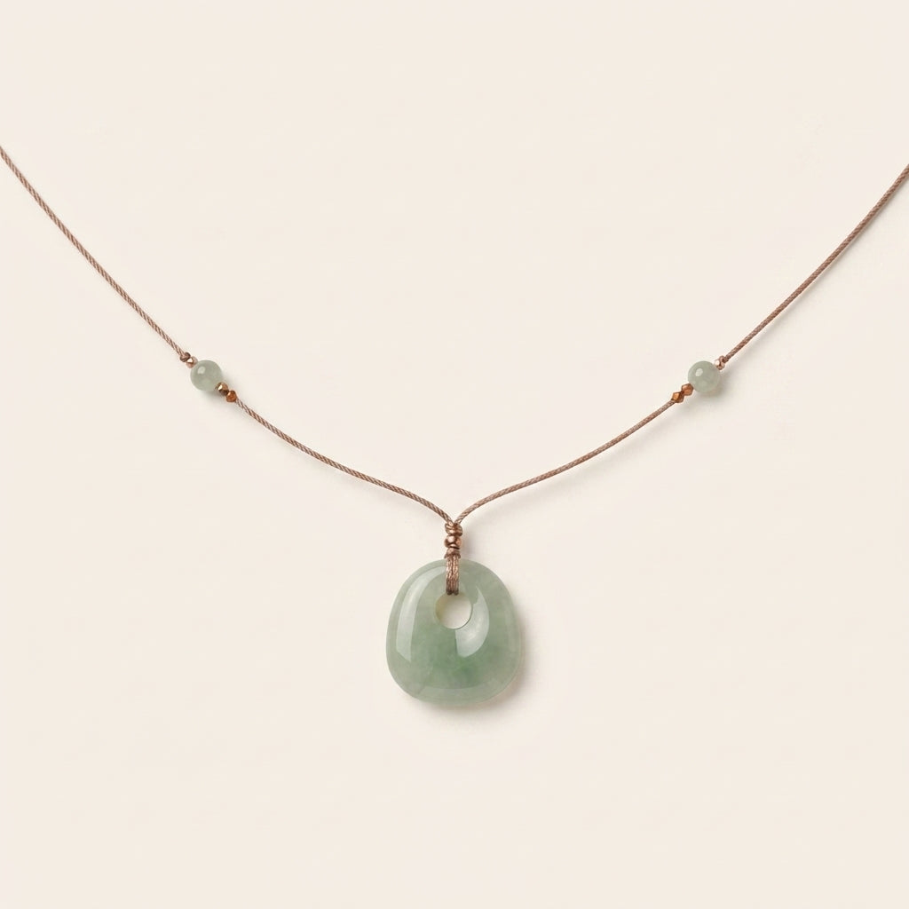 Natural Jade Luck Pendant Necklace