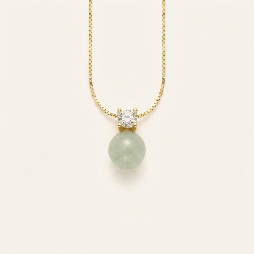 Natural Jade Lucky Bead Pendant Necklace