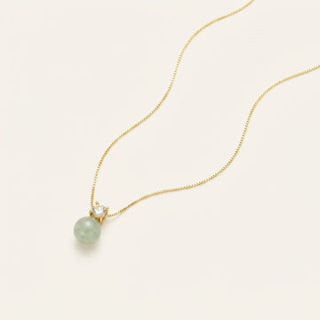 Natural Jade Lucky Bead Pendant Necklace
