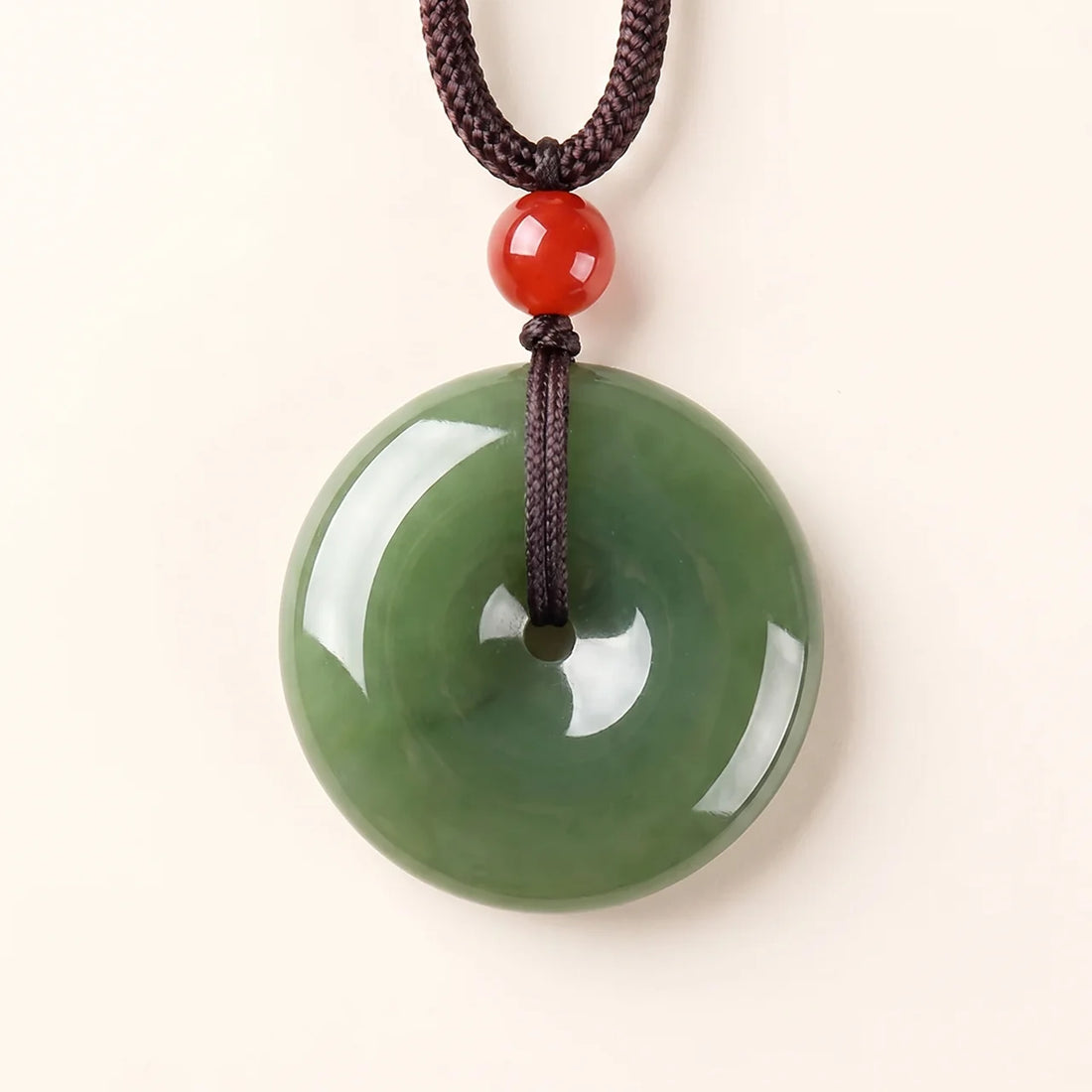 Natural Jade Peace Buckle Pendant Necklace