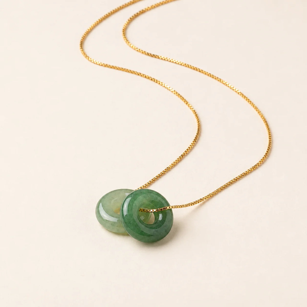Natural Jade Ping An Kou Pendant Necklace