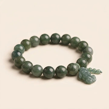 Natural Jade Pixiu Beaded Bracelet