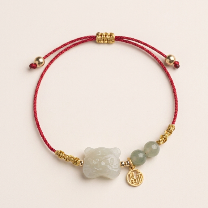 Natural Jade Red String Bracelet