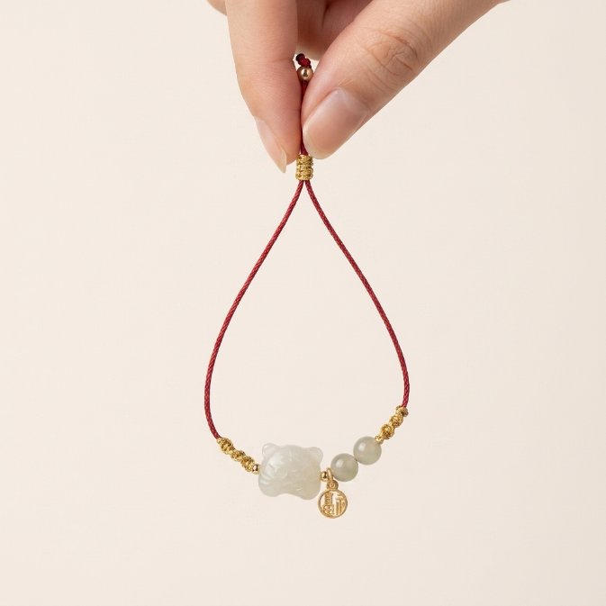 Natural Jade Red String Bracelet