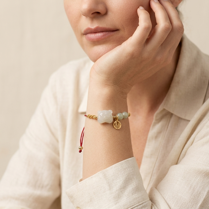 Natural Jade Red String Bracelet