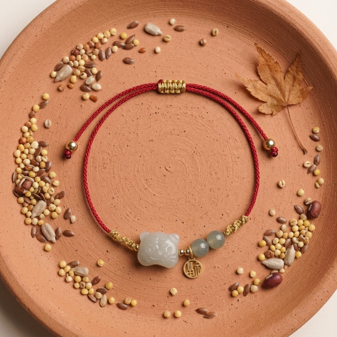 Natural Jade Red String Bracelet