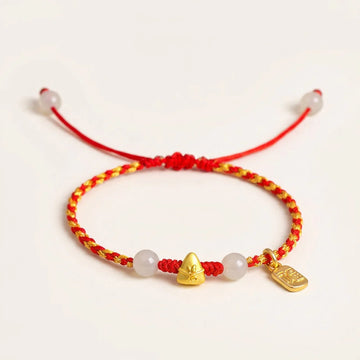 Natural Jade Red String Lucky Bracelet