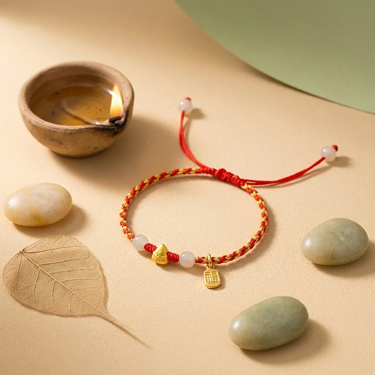 Natural Jade Red String Lucky Bracelet