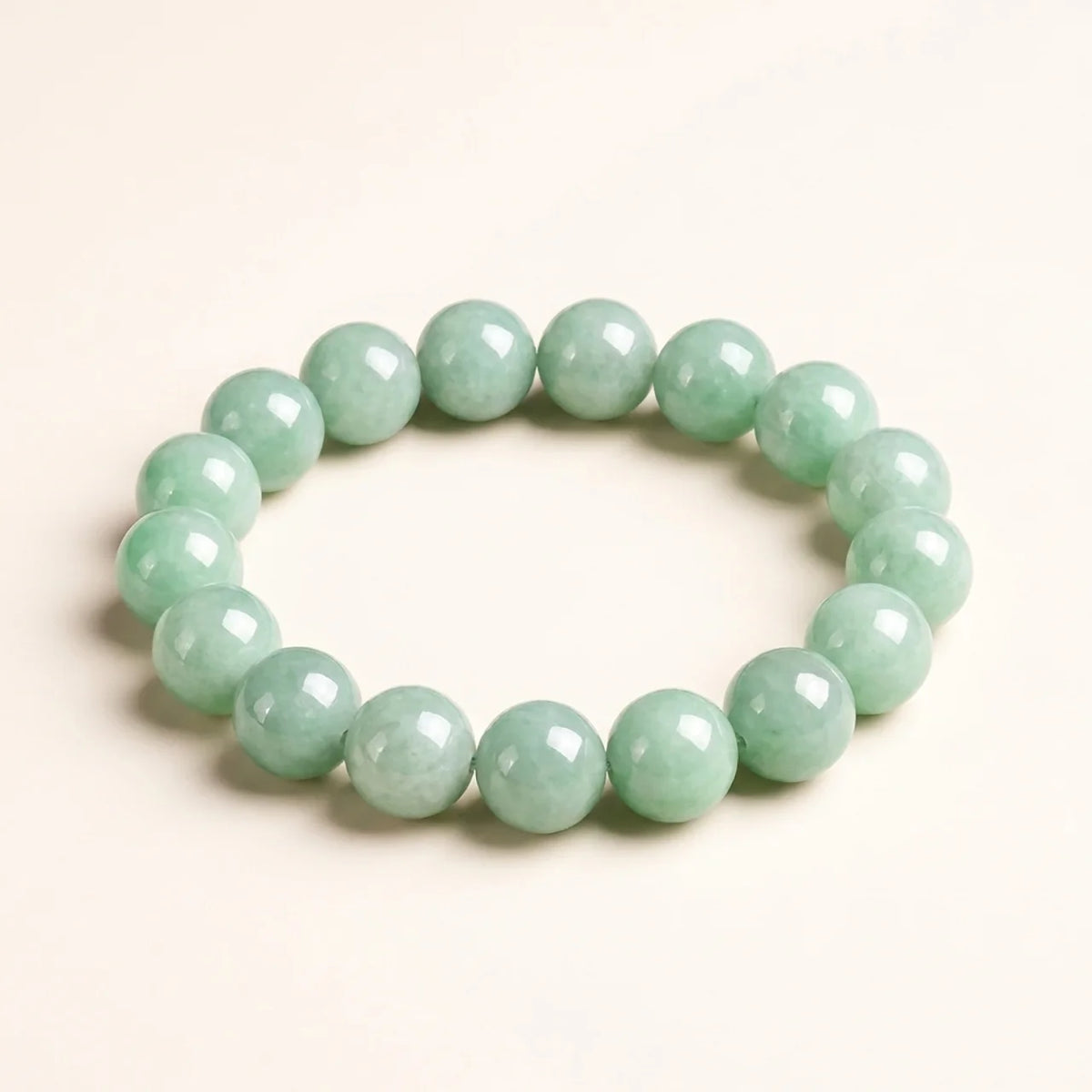 Natural Jade Round Bead Bracelet