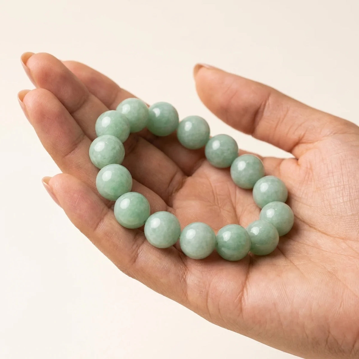 Natural Jade Round Bead Bracelet