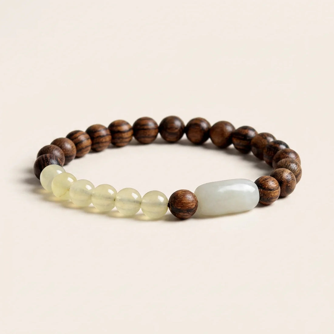 Natural Jade Sandalwood Beaded Bracelet