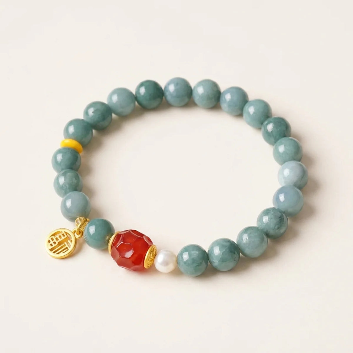 Natural Jade and Agate Fortune Bracelet