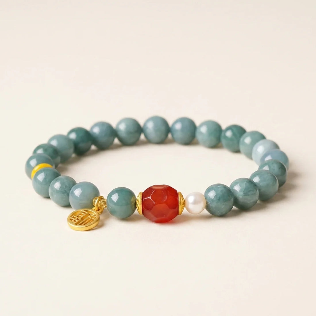 Natural Jade and Agate Fortune Bracelet