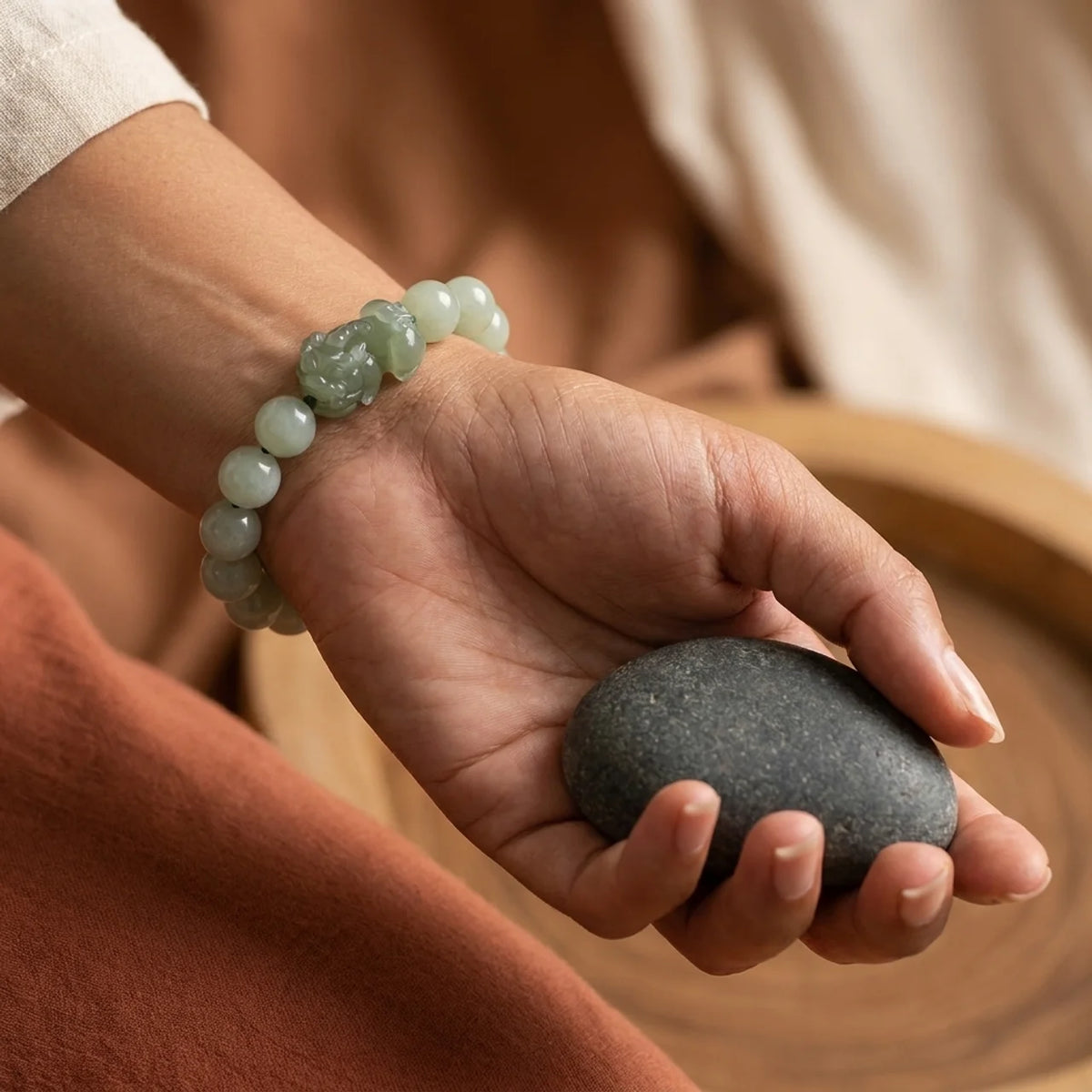 Natural Khotan Jade Pixiu Bracelet