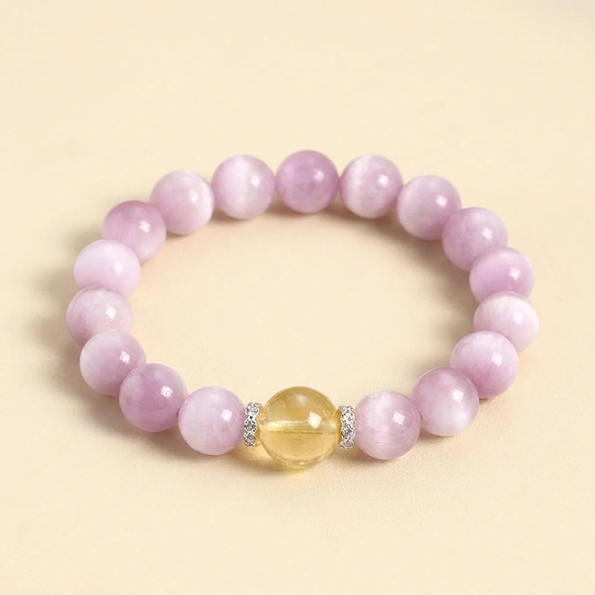 Natural Kunzite and Lepidolite Healing Bracelet