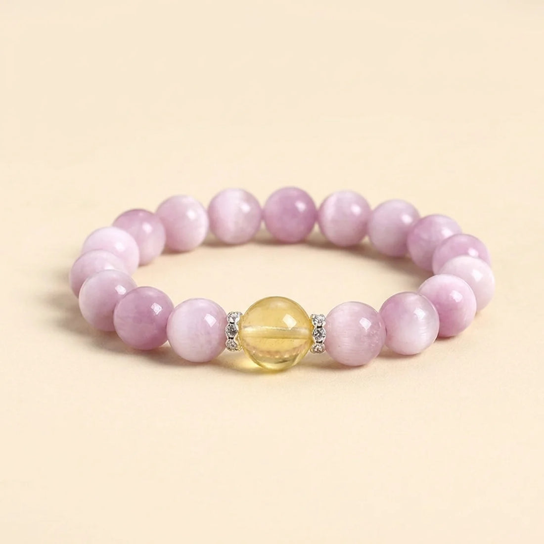 Natural Kunzite and Lepidolite Healing Bracelet