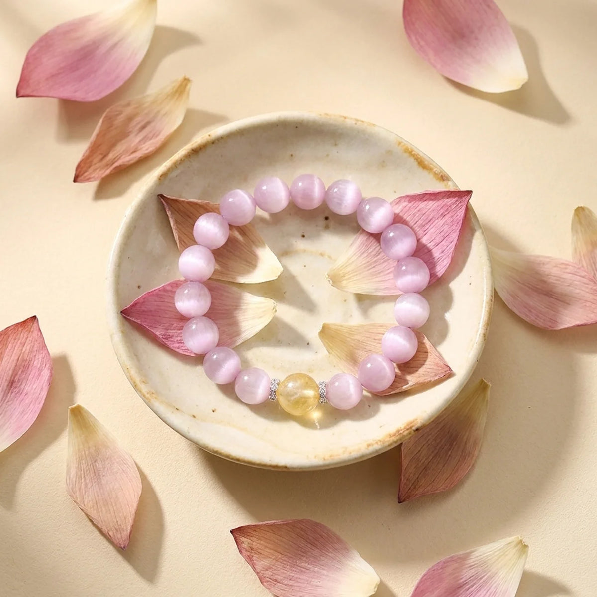 Natural Kunzite and Lepidolite Healing Bracelet
