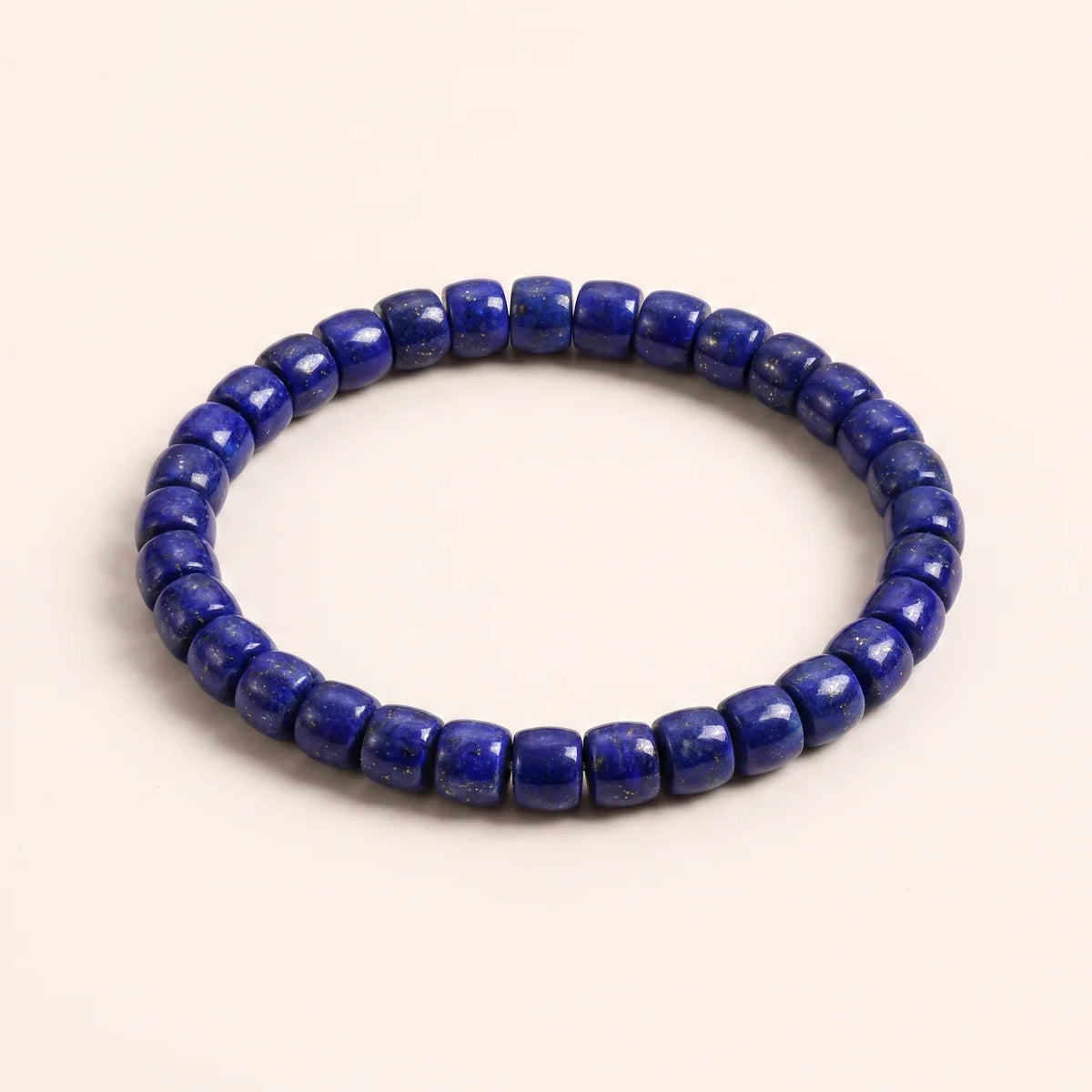 Natural Lapis Lazuli Drum Beaded Bracelet