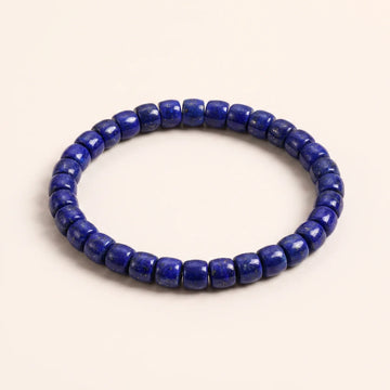 Natural Lapis Lazuli Drum Beaded Bracelet