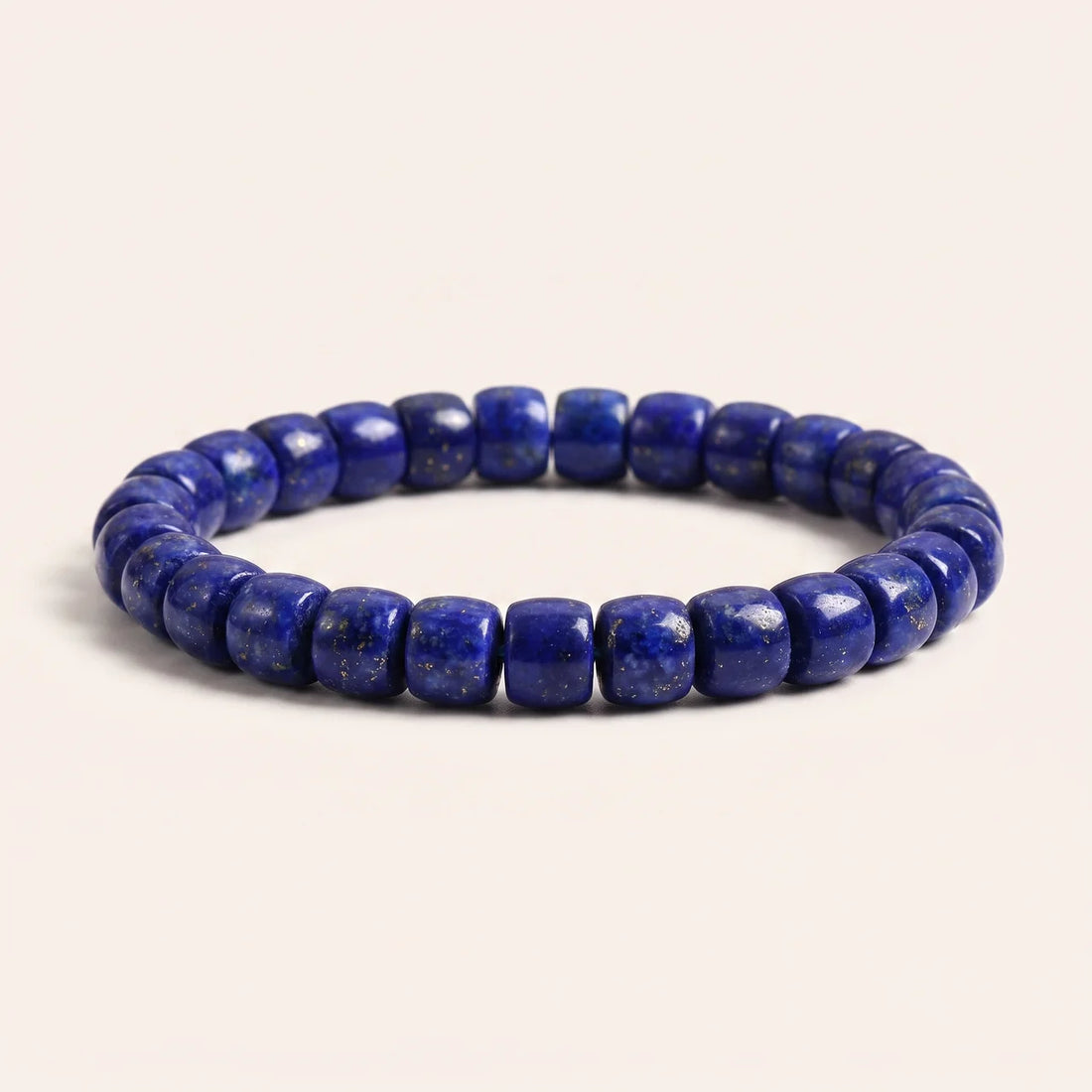 Natural Lapis Lazuli Drum Beaded Bracelet