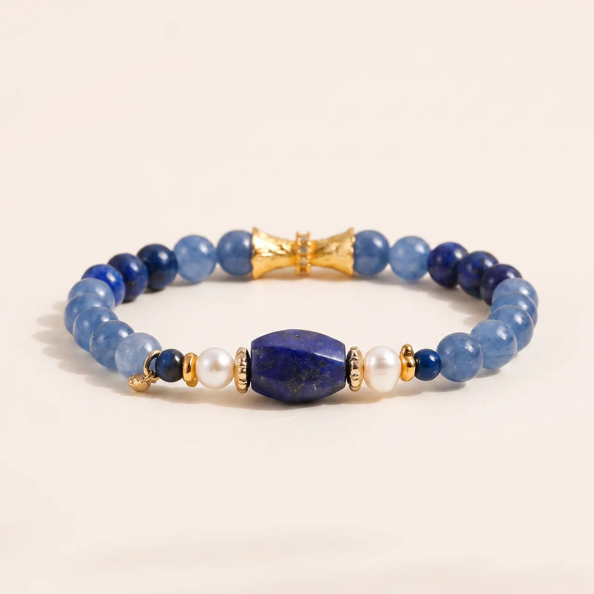 Natural Lapis Lazuli & Kyanite Beaded Bracelet