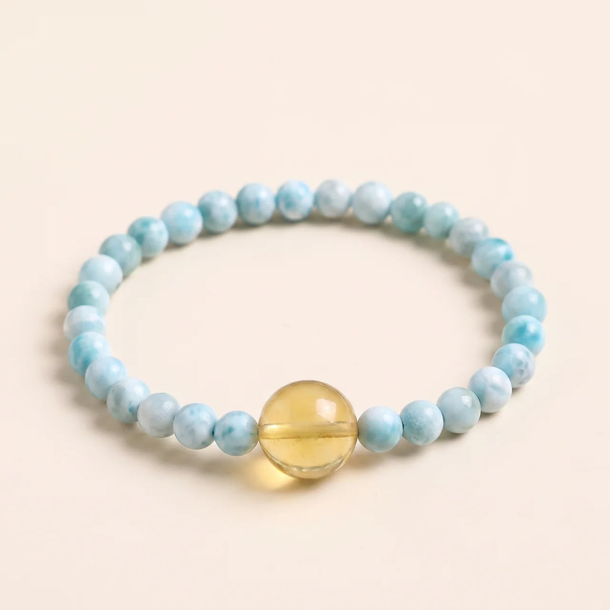 Natural Larimar Golden Lepidolite Bracelet