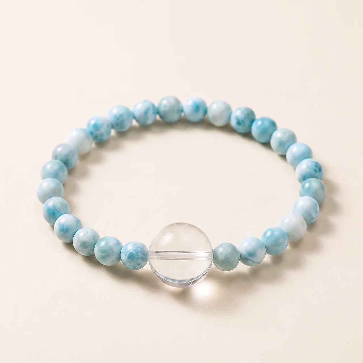 Natural Larimar Golden Lepidolite Bracelet