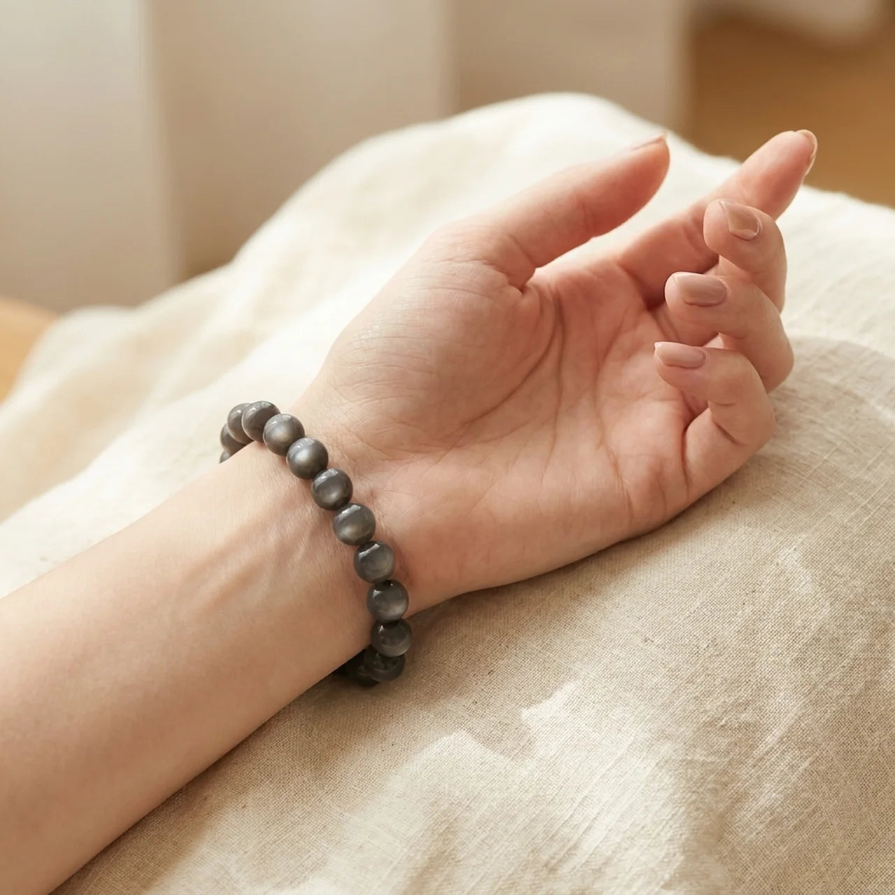 Natural Moonstone Beaded Bracelet
