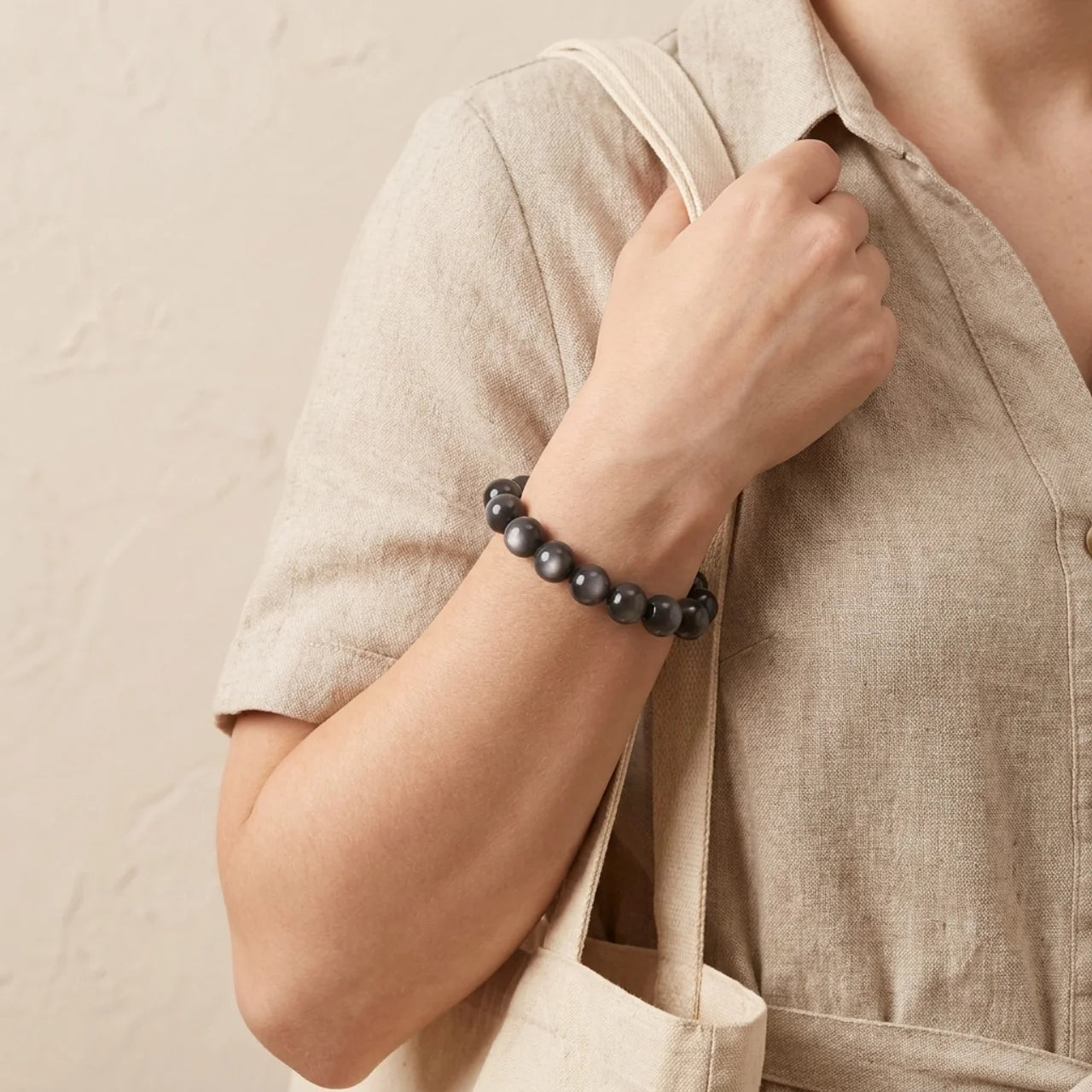 Natural Moonstone Beaded Bracelet