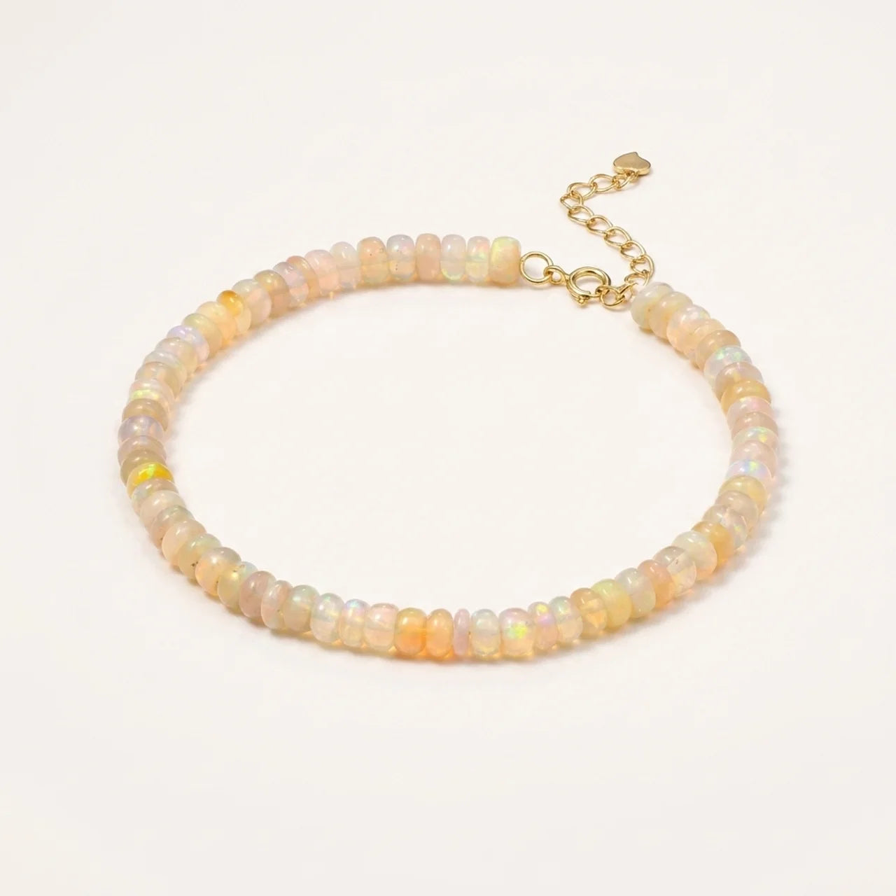 Natural Opal Rondelle Bead Bracelet