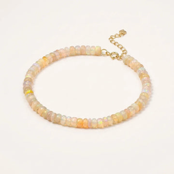 Natural Opal Rondelle Bead Bracelet