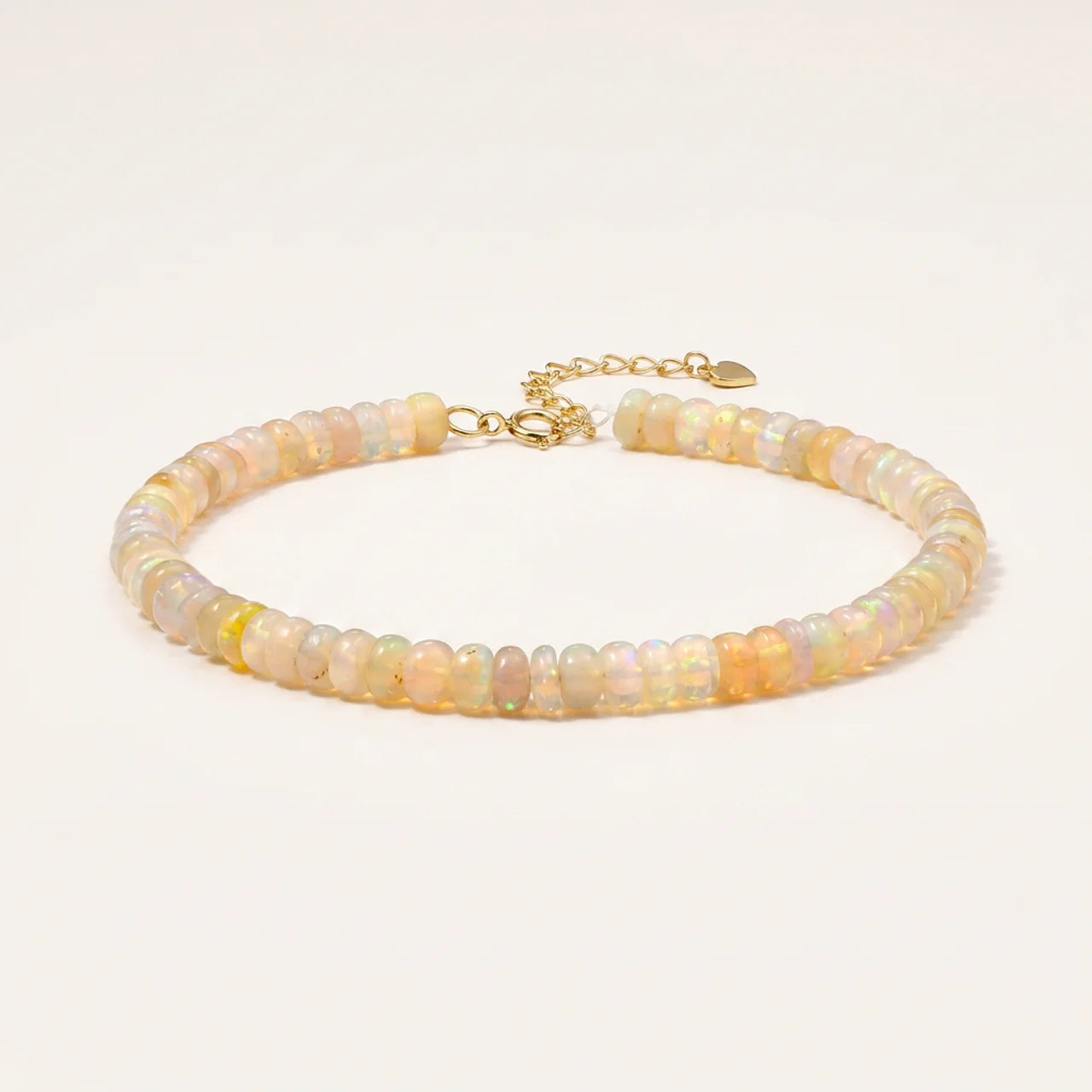 Natural Opal Rondelle Bead Bracelet