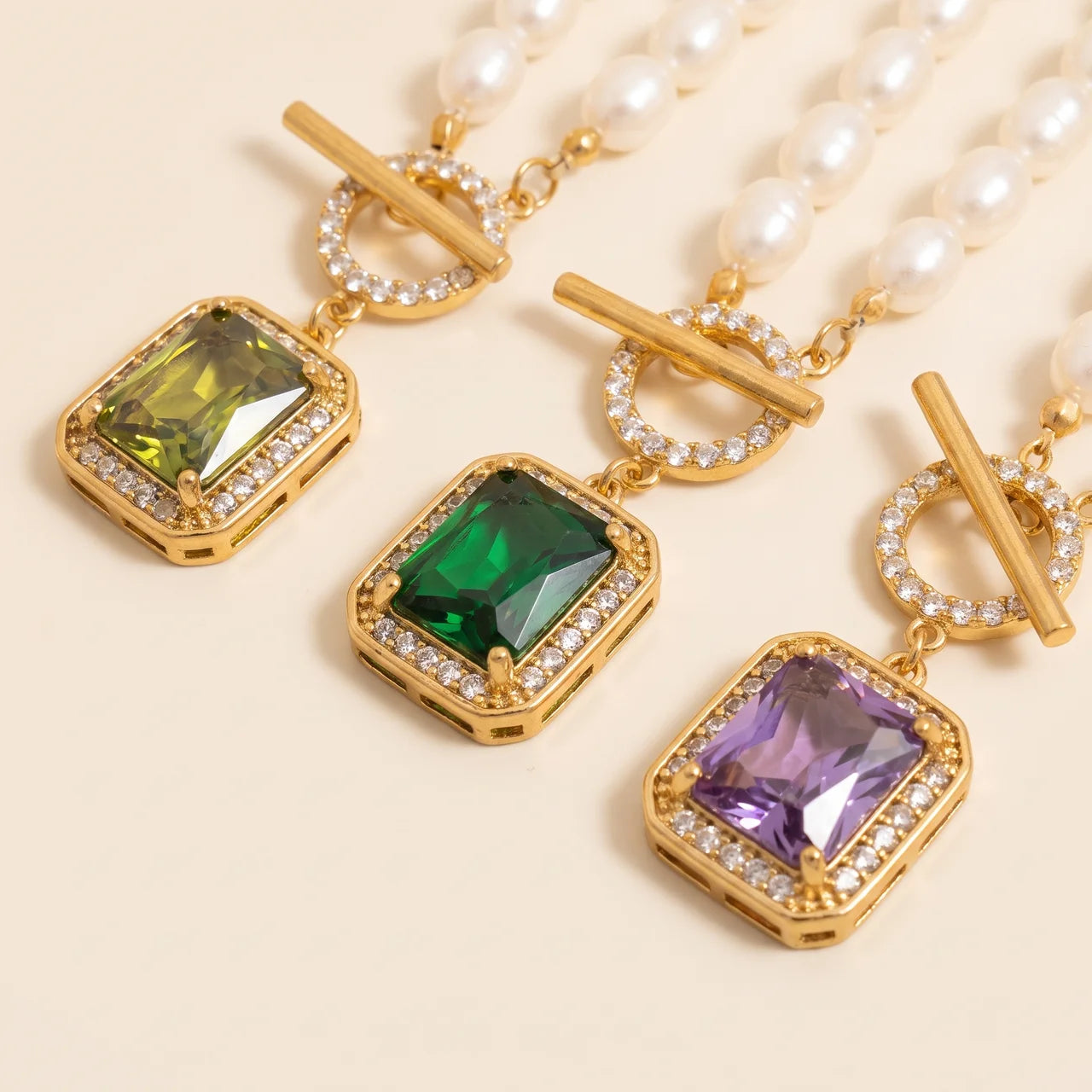 Natural Pearl Zircon Wealth Pendant Necklace