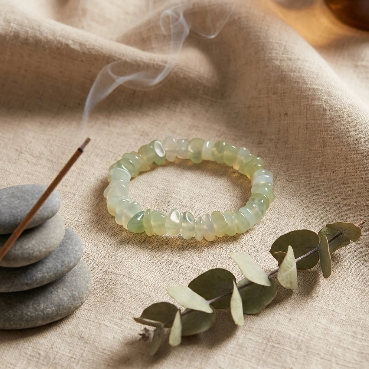 Natural Peridot Irregular Blocks Bracelet
